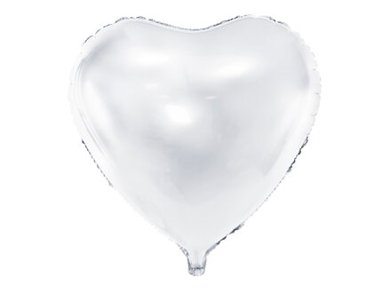 Fóliový balón Srdce, 61 cm, biely
