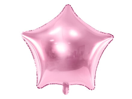 Fóliový balón Hviezda, 48 cm, svetloružová