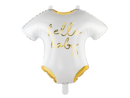 Fóliový balón Baby overal - Hello Baby, 51x45cm, biely