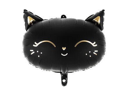 Fóliový balón Mačka, 48x36 cm, čierna