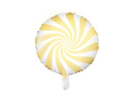 Fóliový balón Cukrík, 35 cm, svetložltý