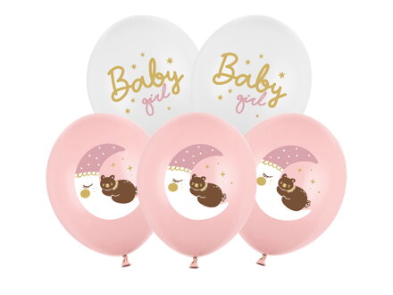 Balóny 30 cm, Baby girl, 6 ks