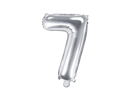 Fóliový balón číslo ''7'', 35 cm, strieborný
