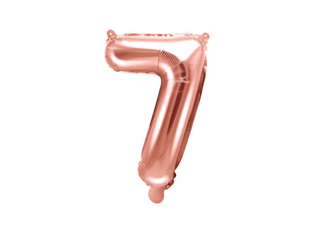 Fóliový balón číslo ''7'', 35 cm, zlatoružový