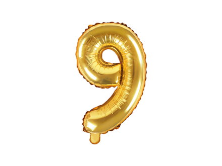 Fóliový balón číslo ''9'', 35 cm, zlatý