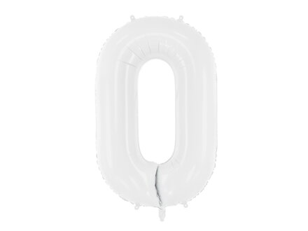 Fóliový balón Číslo ''0'', 86 cm, biely