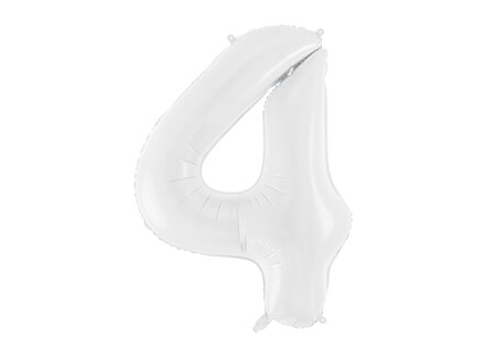 Fóliový balón Číslo ''4'', 86 cm, biely