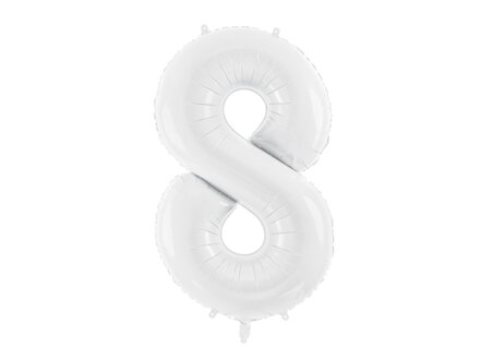 Fóliový balón Číslo ''8'', 86 cm, biely