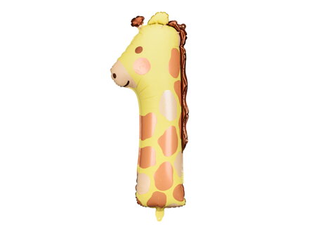 Fóliový balón  Číslo 1 -  Žirafa, 42x90 cm