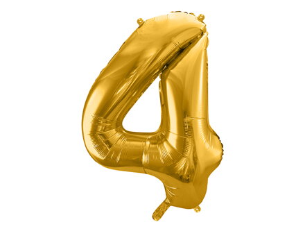 Fóliový balón Číslo ''4'', 86 cm, zlatý
