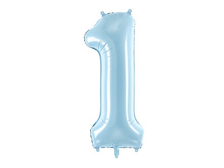 Fóliový balón číslo ''1'', 86 cm, svetlomodrý
