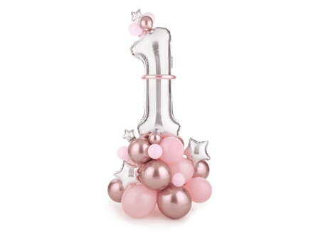 Balónová kytica Číslo ''1'', ružová, 90x140cm