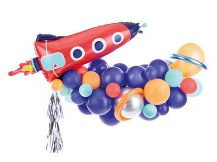 Balónová girlanda - Raketa, 154x130 cm, 39 ks
