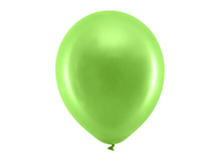 Balóny 30 cm metalické, svetlozelené: 10 ks