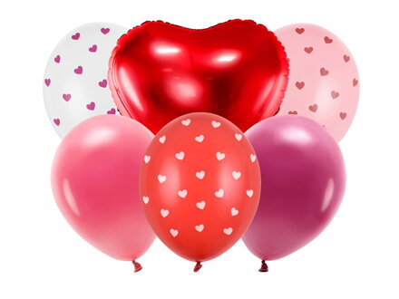 Balónová súprava Be mine valentine, mix: 6 ks