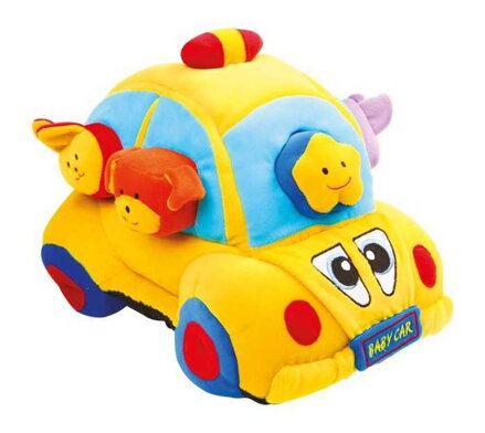 Plyšové auto so zasúvacími tvarmi