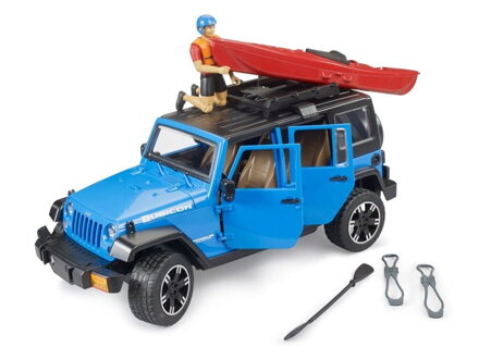 Bruder 2529 Jeep Wrangler Rubicon s kajakom a figúrkou 1:16