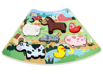2Kids Toys Drevené puzzle Veselá farma prepojiteľné