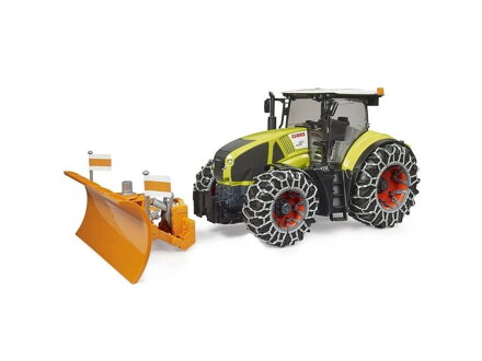 Bruder 3018 Claas Axion 950 so snehovými reťazami a radlicou