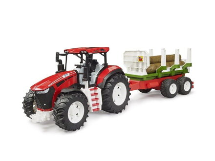 Bruder 3453 Traktor ROADMAX s prívesom na drevo a kládami
