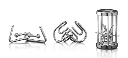 Popular Hlavolam kovový, sada 3 ks Popular Hlavolam kovový, sada 3 ks