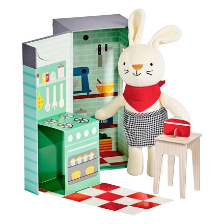 Petitcollage Plyšový králiček v kuchyni
