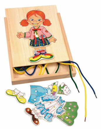 Woody Puzzle Šnurovacia šatníková skriňa dievčatko