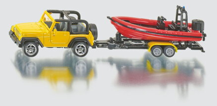 SIKU Blister - Jeep s člnom 1:87