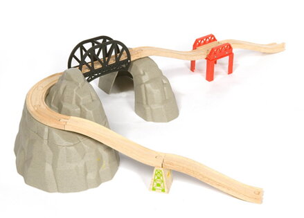 Bigjigs Rail Drevené vláčiky - Set vysokohorská dráha