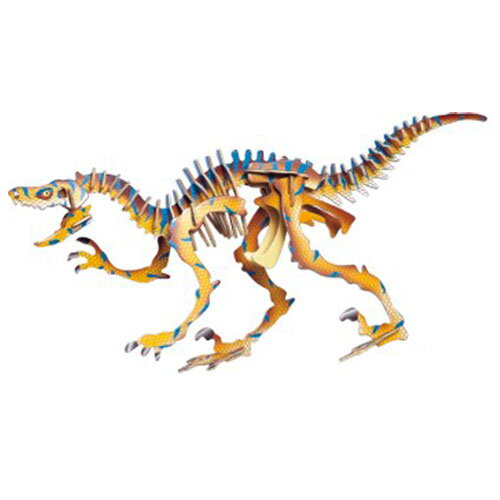 Woodcraft Drevené 3D puzzle Velociraptor farebný JC004