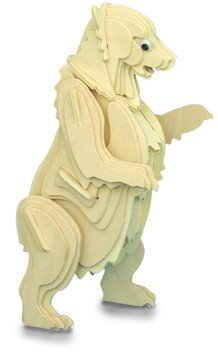 Woodcraft Drevené 3D puzzle Medveď Grizzly M022