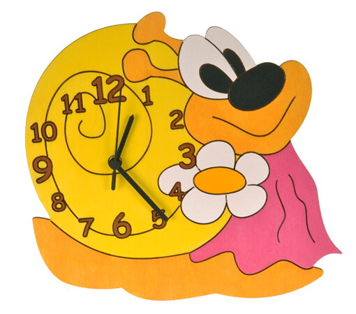 DoDo Detské drevené hodiny - Slimáčka HŠ2