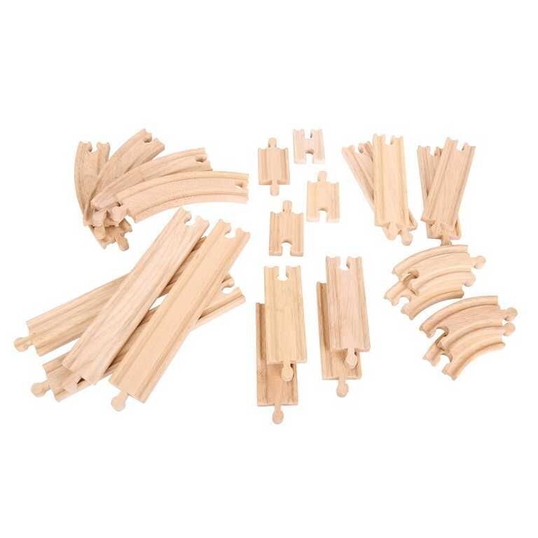 Bigjigs Rail Drevené koľaje Set 24 dielov Bigjigs Rail Drevené koľaje Set 24 dielov