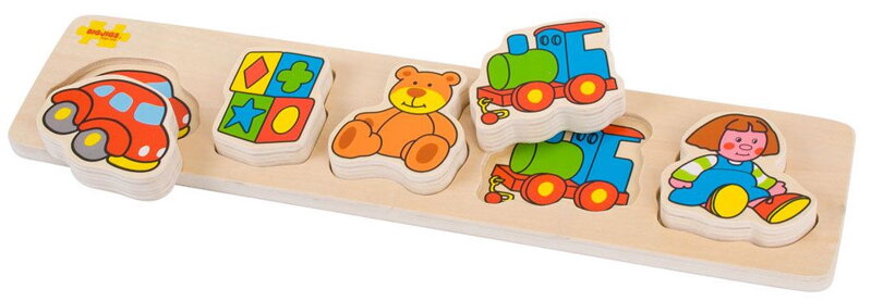 Bigjigs Toys Drevené vkladacie puzzle - Hračky