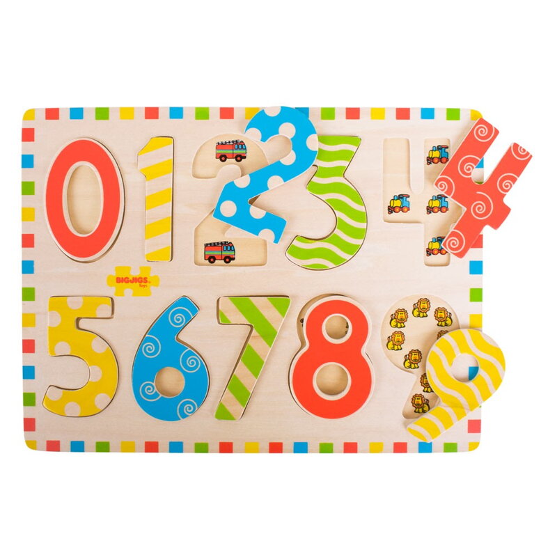 Bigjigs Toys Vkladacie puzzle Počítanie s obrázkami