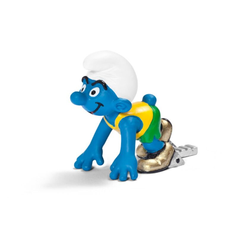 Schleich Figúrky šmolkovia - Šmolko štartujúci šprintér