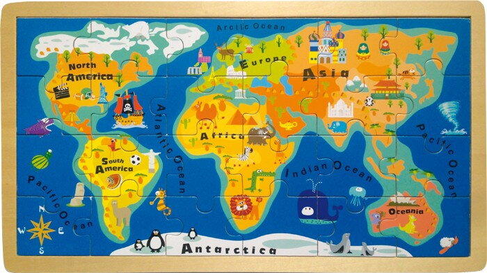 Small Foot Vkladacie puzzle - Veľká mapa sveta