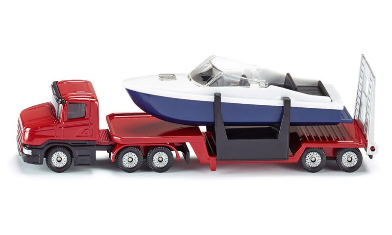 SIKU Blister - Podvalník s člnom 1:87 SIKU Blister - Podvalník s člnom 1:87