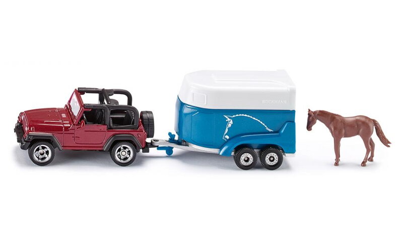 SIKU Blister - Terénne auto s prívesom a koňom 1:55 SIKU Blister - Terénne auto s prívesom a koňom 1:55