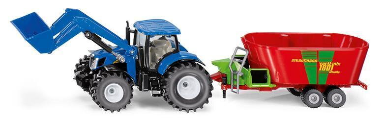 SIKU Farmer - Traktor New Holland s predným nakladačom a vlekom, 1:50
