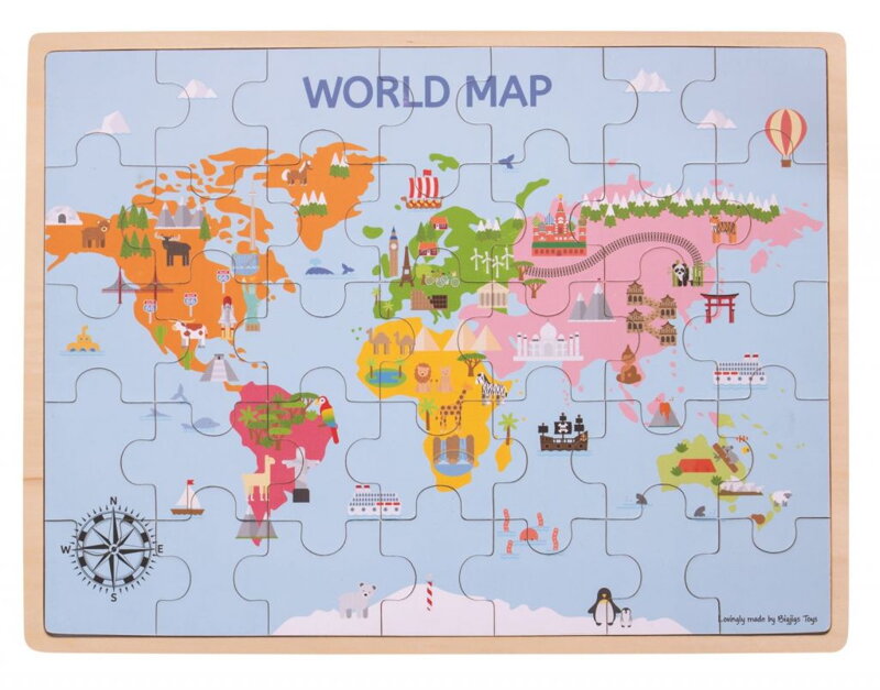 Bigjigs Toys Puzzle - Mapa sveta