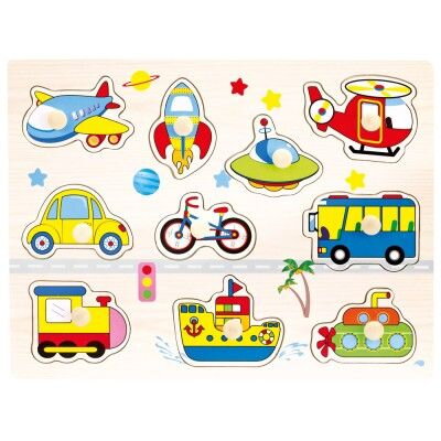 Bino Drevené puzzle Doprava 10 dielikov Bino Drevené puzzle Doprava 10 dielikov
