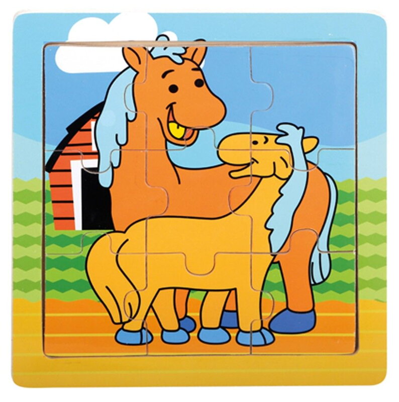 Bino Drevené puzzle Koníky