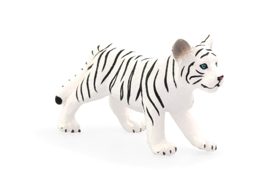 Mojo Tiger biely mláďa stojace