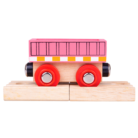 Bigjigs Rail Drevené vláčiky - Vagón ružový Bigjigs Rail Drevené vláčiky - Vagón ružový