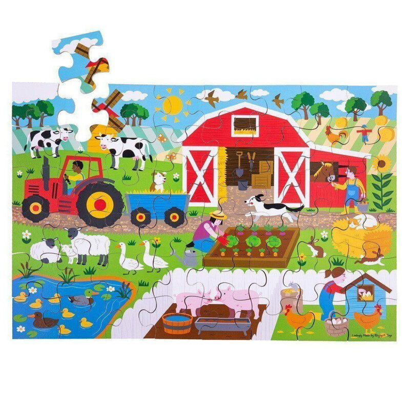 Bigjigs Toys Podlahové puzzle Farma 48 ks