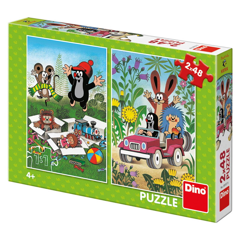 Dino Puzzle Krtko sa teší 2x48 ks
