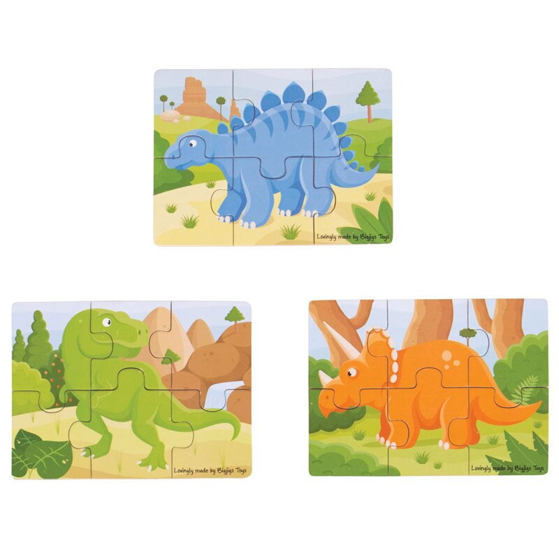 Bigjigs Toys Puzzle 3v1 Dinosaury
