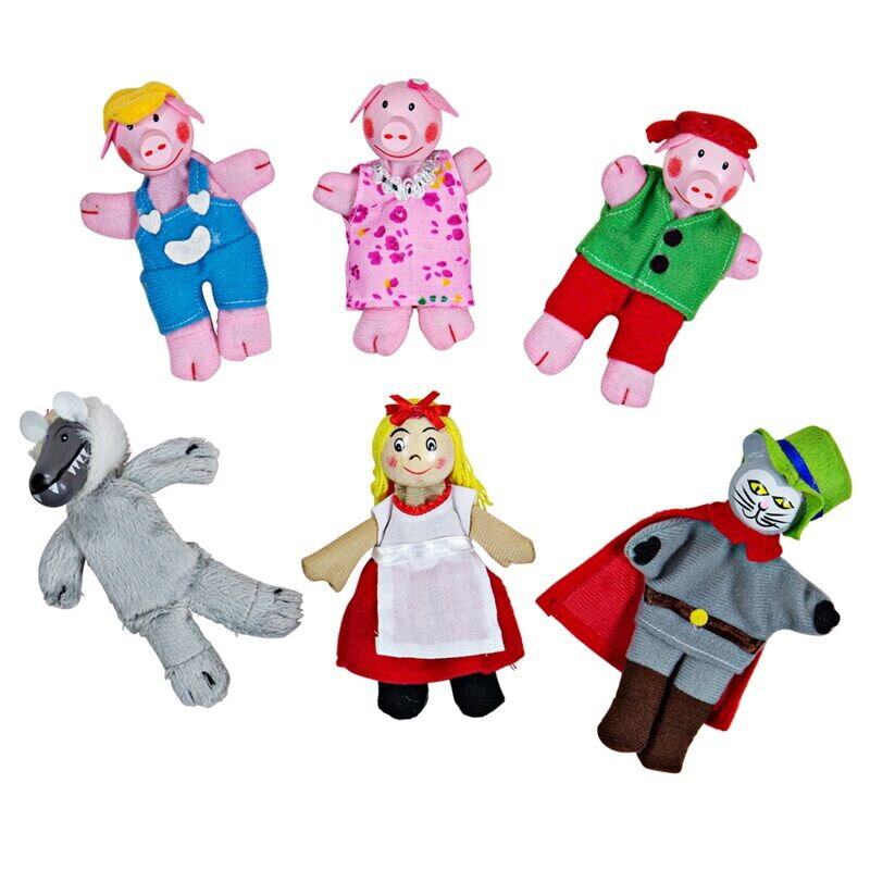 Bigjigs Toys Prstové maňušky - Červená čiapočka