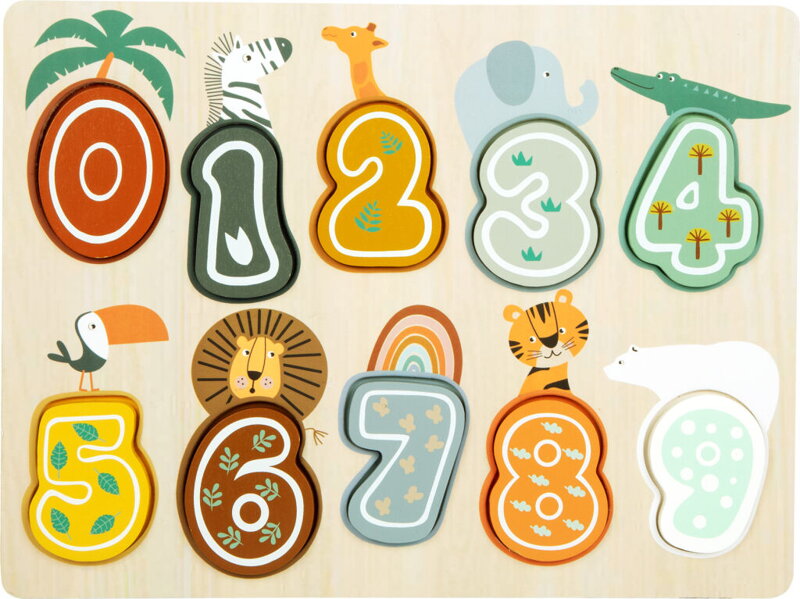 Vkladacie puzzle čísla Safari Vkladacie puzzle čísla Safari